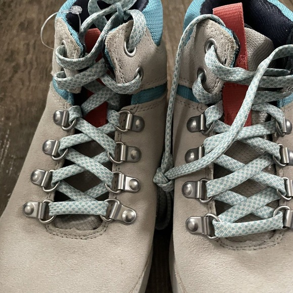 L.L. Bean Vista Hiker II Mid Boots Foam Sea Blue Womens Size 6 Lace Up Suede - Picture 7 of 12